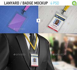 通用型工作牌展示模型：Lanyard Badge Mockup
